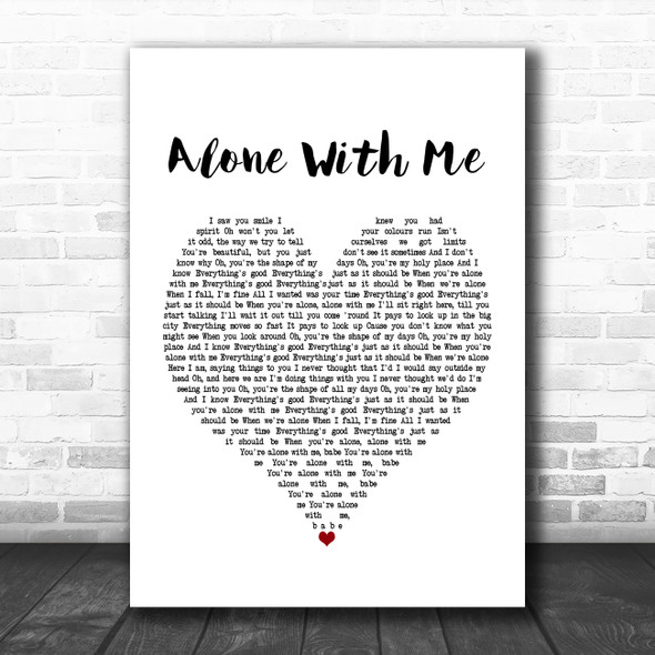 Vance Joy Alone With Me White Heart Song Lyric Music Poster Print