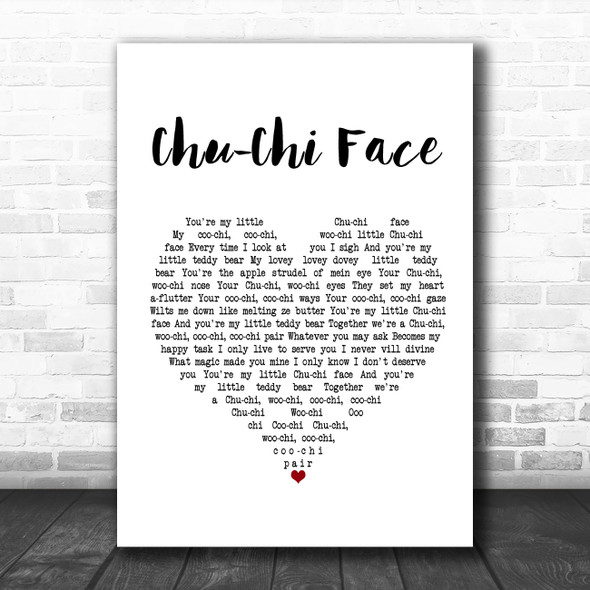 Gert Frobe & Anna Quayle Chu-Chi Face White Heart Song Lyric Music Poster Print