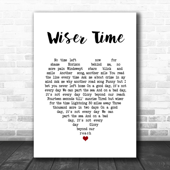 The Black Crowes Wiser Time White Heart Song Lyric Music Poster Print
