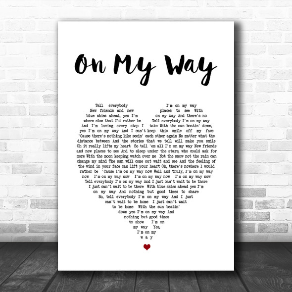 Phil Collins On My Way White Heart Song Lyric Music Poster Print