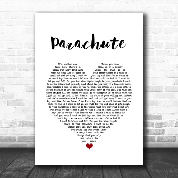 Neck Deep Parachute White Heart Song Lyric Music Poster Print