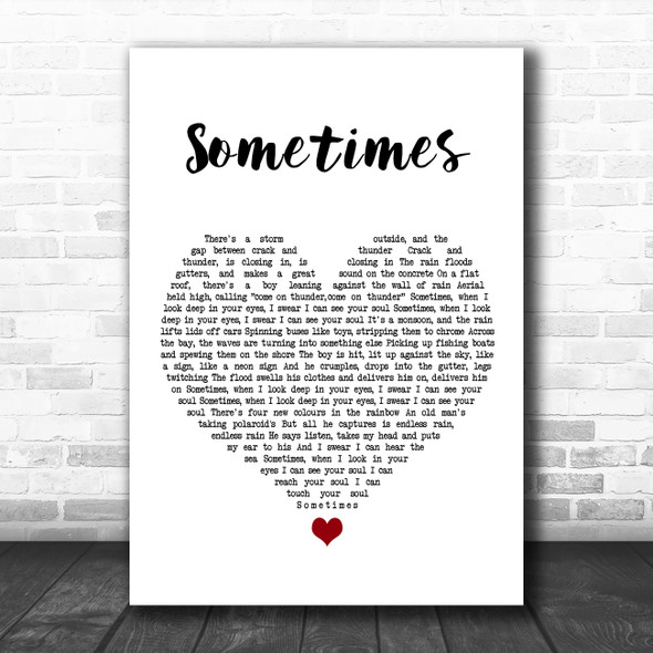 James Sometimes White Heart Song Lyric Music Poster Print