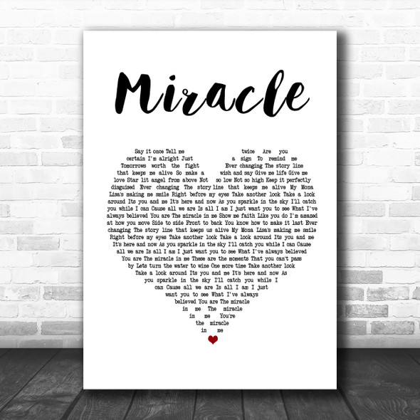 Shinedown Miracle White Heart Song Lyric Music Poster Print