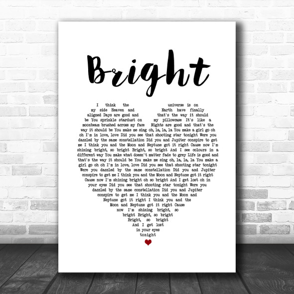 Echosmith Bright White Heart Song Lyric Music Poster Print