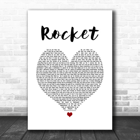 Beyoncé Rocket White Heart Song Lyric Music Poster Print