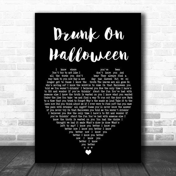 Wallows Drunk On Halloween Black Heart Song Lyric Print