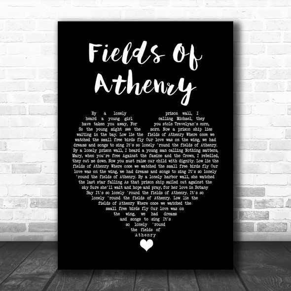 Dropkick Murphys Fields Of Athenry Black Heart Song Lyric Print