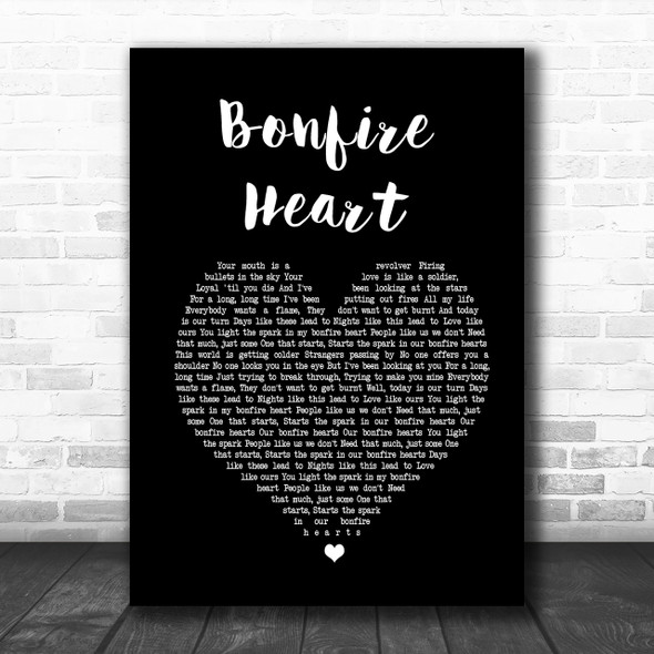 James Blunt Bonfire Black Heart Black Heart Song Lyric Music Wall Art Print