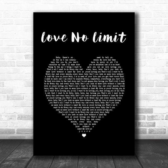 Mary J. Blige Love No Limit Black Heart Song Lyric Print