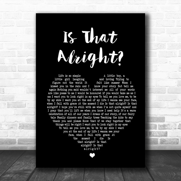 Lady Gaga A Star Is Born Soundtrack Is That Alright Black Heart Song Lyric Music Wall Art Print