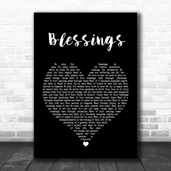 Laura Story Blessings Black Heart Song Lyric Print