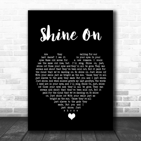 James Blunt Shine On Black Heart Song Lyric Print