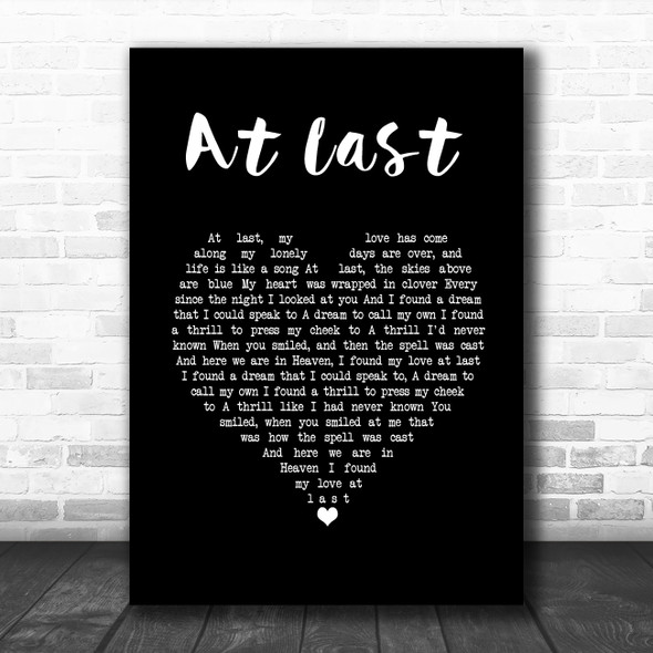 Ella Fitzgerald At Last Black Heart Song Lyric Print