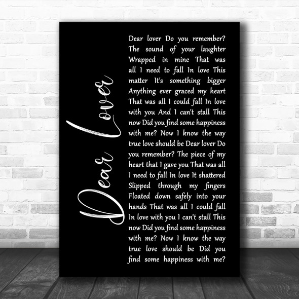 Foo Fighters Dear Lover Black Script Song Lyric Print