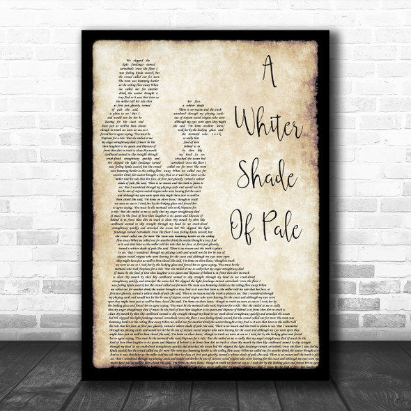 Procol Harum A Whiter Shade Of Pale Man Lady Dancing Song Lyric Print