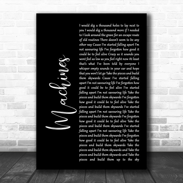 Biffy Clyro Machines Black Script Song Lyric Music Wall Art Print