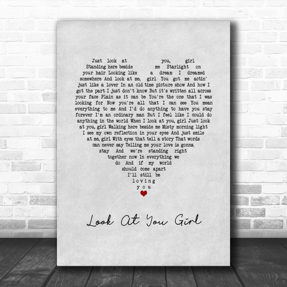 Chris LeDoux Look At You Girl Grey Heart Song Lyric Print