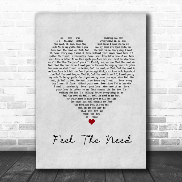 Detroit Emeralds Feel The Need Grey Heart Song Lyric Print