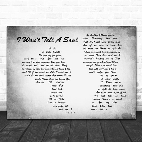Charlie Puth I Won't Tell A Soul Man Lady Couple Grey Song Lyric Quote Print