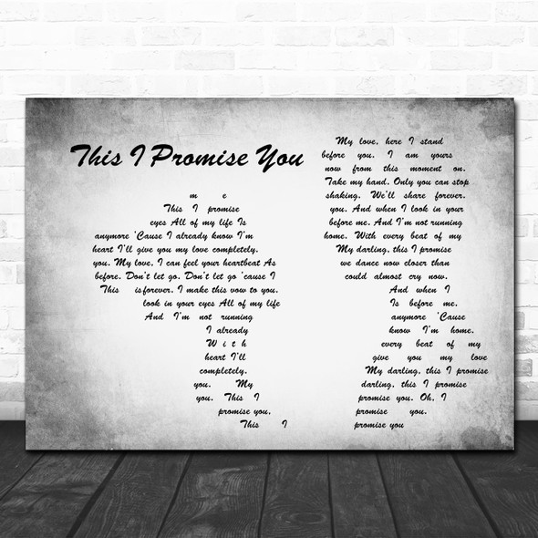 Ronan Keating This I Promise You Man Lady Couple Grey Song Lyric Quote Print