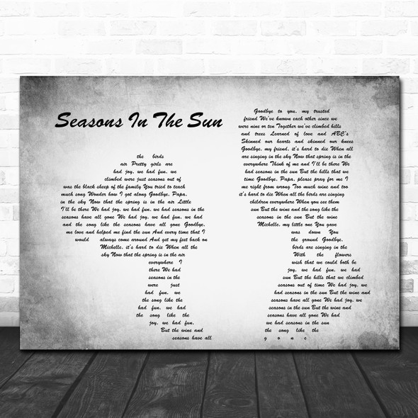 Westlife Seasons In The Sun Man Lady Couple Grey Song Lyric Quote Print