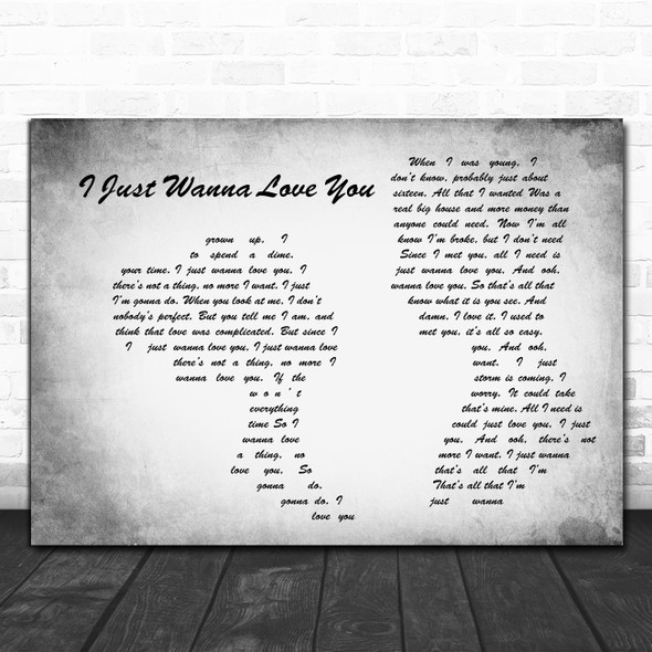 The Shires I Just Wanna Love You Grey Man Lady Couple Song Lyric Print