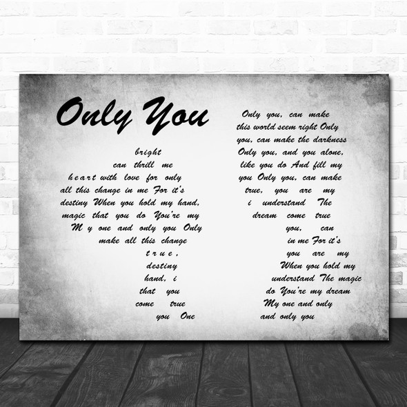 Elvis Presley Only You Man Lady Couple Grey Song Lyric Quote Print