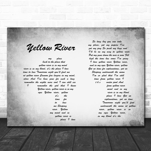 Christie Yellow River Man Lady Couple Grey Song Lyric Print