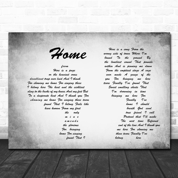 Depeche Mode Home Man Lady Couple Grey Song Lyric Quote Print