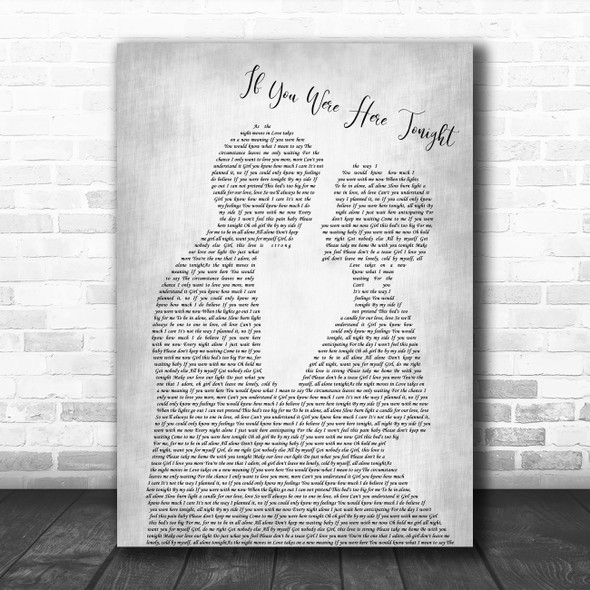 Alexander O'Neal If You Were Here Tonight Bride Groom Wedding Grey Print