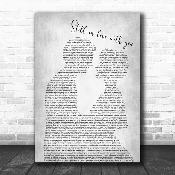 Big Bad Voodoo Daddy Still in love with you Man Lady Bride Grey Song Lyric Print