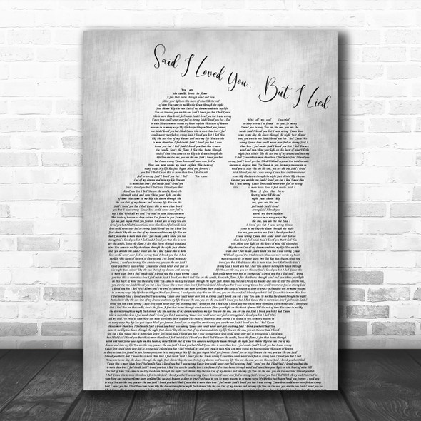 Michael Bolton Said I Loved You... But I Lied Bride Groom Grey Song Lyric Print