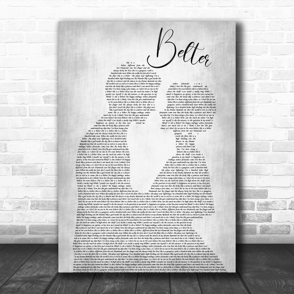 Gerry Cinnamon Belter Man Lady Bride Groom Wedding Grey Song Lyric Quote Print