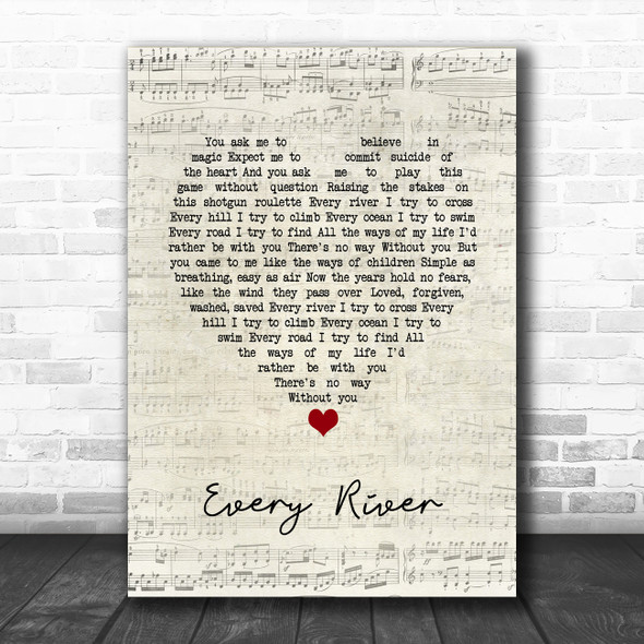 Runrig Every River Script Heart Song Lyric Print