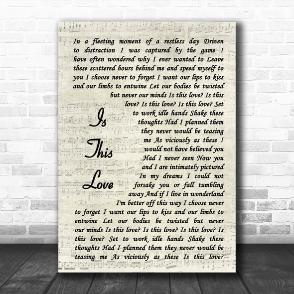 Alison Moyet Is This Love Vintage Script Song Lyric Print