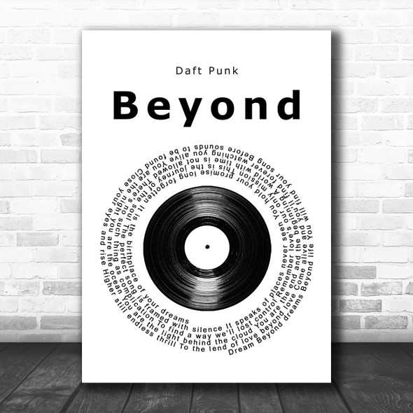 Daft Punk Beyond Vinyl Record Song Lyric Print