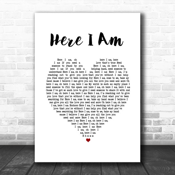 Dolly Parton & Sia Here I Am White Heart Song Lyric Print