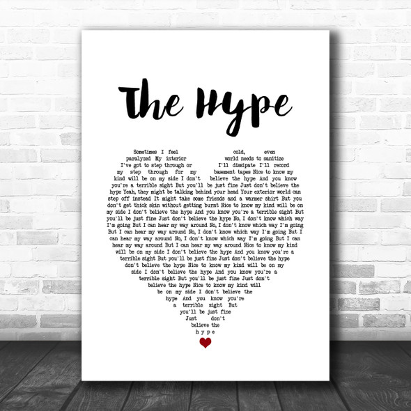 twenty one pilots The Hype White Heart Song Lyric Print