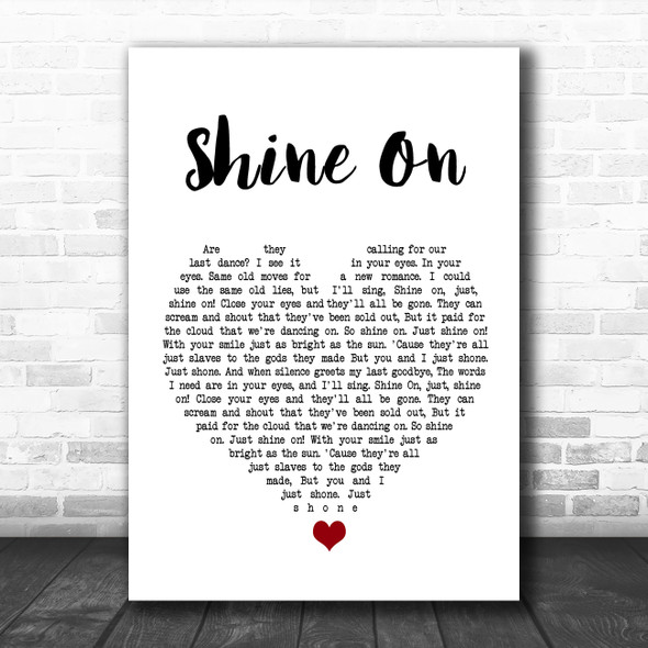James Blunt Shine On White Heart Song Lyric Print