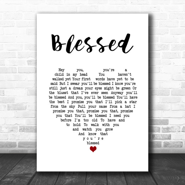 Elton John Blessed White Heart Song Lyric Print