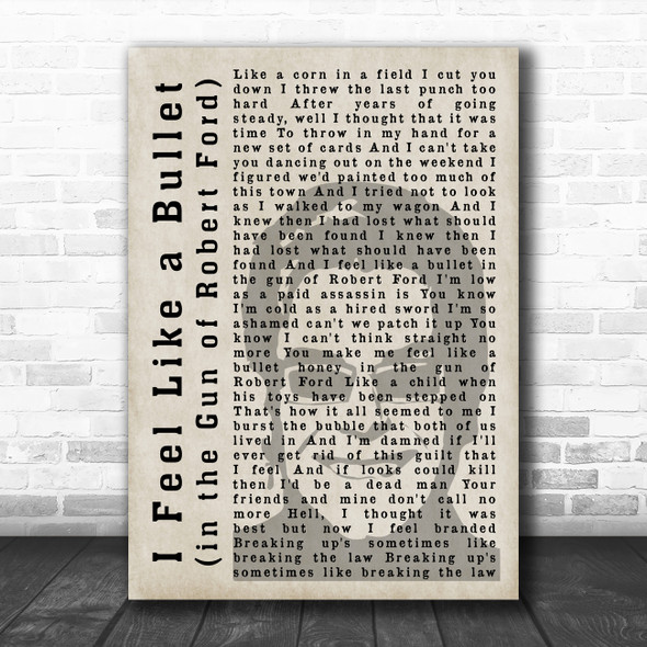 Elton John I Feel Like a Bullet (in the Gun of Robert Ford) Shadow Song Lyric Quote Music Print
