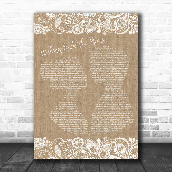 Simply Red Holding Back The Years Burlap & Lace Song Lyric Music Wall Art Print