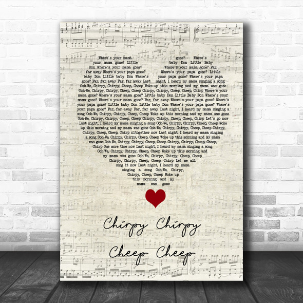 Middle Of The Road Chirpy Chirpy Cheep Cheep Script Heart Song Lyric Quote Music Print