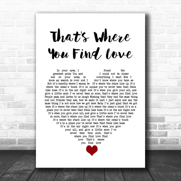 Westlife That's Where You Find Love White Heart Song Lyric Quote Music Print