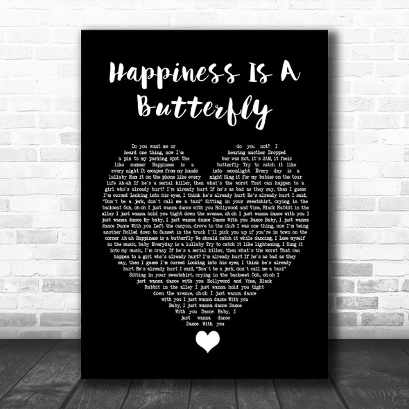 Lana Del Rey Happiness Is A Butterfly Black Heart Song Lyric Quote Music Print