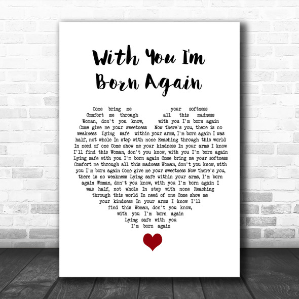 Billy Preston & Syreeta With You I'm Born Again White Heart Song Lyric Quote Music Print
