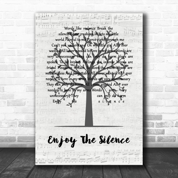 Depeche Mode Enjoy The Silence Music Script Tree Song Lyric Quote Music Print