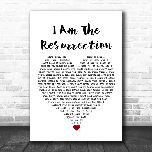 The Stone Roses I Am The Resurrection White Heart Song Lyric Quote Music Print