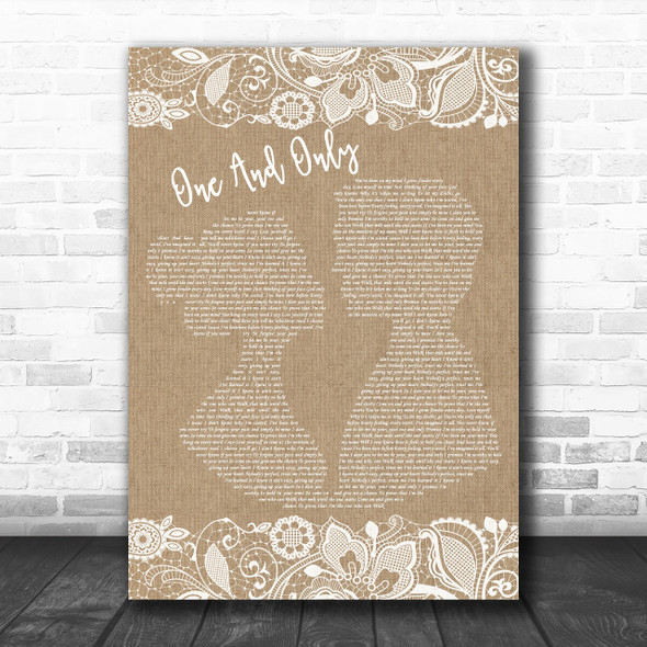 Adele One And Only Burlap & Lace Song Lyric Music Wall Art Print