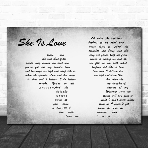 Oasis She Is Love Man Lady Couple Grey Song Lyric Quote Music Print